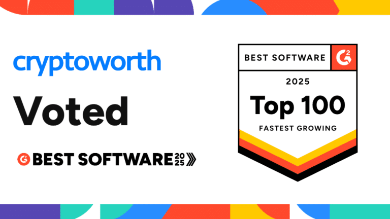 G2's 2025 Best Accounting Software Award recognized Cryptoworth as Fastest-Growing Product.