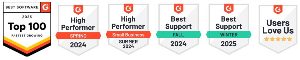 Collection of G2 Badges for Best Crypto Accounting Softwar awarded to Cryptoworth